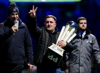 Luke Littler Showcases World Title at Warrington Wolves Match